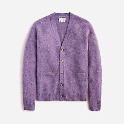 J. CREW Men's Brushed Wool V-neck Cardigan Sweater Heather Thistle - NWT • $189.99
