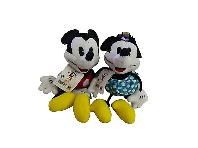 Mickey And Minnie Mouse Shelf Sitters Plush String  Arms And Legs Used With Tags • $7.99