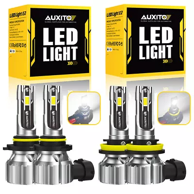 4x AUXITO 9005 H11 LED Combo Headlight Bulbs High Low Beam Kit Extremely White • $35.99