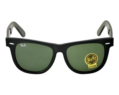 Ray-Ban Sunglasses RB2140 Original Wayfarer Black Frame Green Lenses 54mm Unisex • $66.99