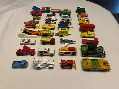 Matchbox Lesney England Diecast Lot Of 37 Vintage 1960s 70s Cars Trucks Kings • $39.99