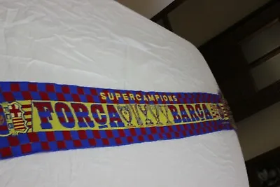 Scarf Of Football Vintage Of The F.C Barcelona As Super Champion Forca Barca • $7.71