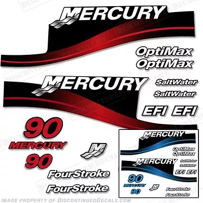 Fits Mercury 90hp Outboard Decal Kit Blue Or Red 90 1999-2004 - All Available  • $94.95