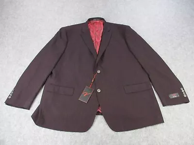 NEW Vitali Blazer Jacket Mens 52R Red Black Paisley Lined 2 Button Sport Coat • $124.95