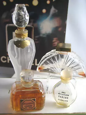 🎁lot Vintage Parfum Perfume Bottle Guerlain Parure Caron KL Mitsouko Lagerfeld • $39.95