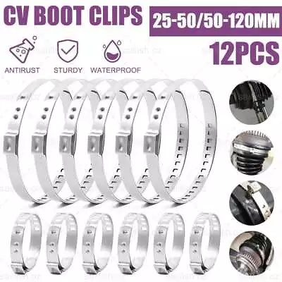 12x For Driveshaft CV Joints Boot Stainless Steel Clamps Clips Set Universal AU • $8.69