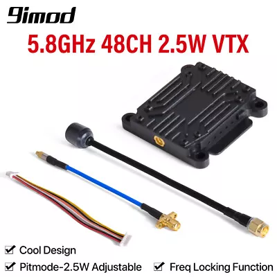 9IMOD 5.8GHz 2.5W 48CH FPV VTX Video Transmitter With CNC Shell For RC FPV Drone • $53.69