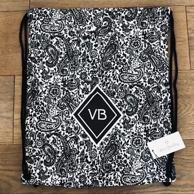 Vera Bradley Eden Paisley Black Drawstring Backsack Light (New & Sealed) $45 • $15.95