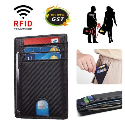 $5.85 • Buy RFID Blocking Purse Flip PU Leather Wallet Slim Credit Card Holder Money Clip