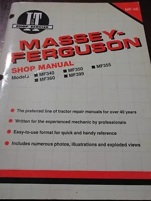 Massey-Ferguson MF340-350-355-360-399 Tractors I&T Shop Service Manual 1994 • $30.50