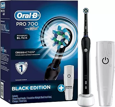 Braun Oral-B PRO 700 Rechargeable Electric Toothbrush 1 Travel Case And 1 Head • $110