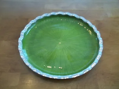 Simplydesignz Green Enameled Metal Fluted Tray - EUC • $9.50