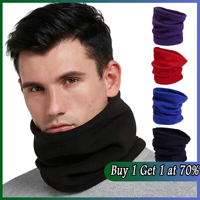 Neck Warmer Fleece Black Cycling Winter Adults Snood Mask Scarf Tube Face Unisex • £3.41