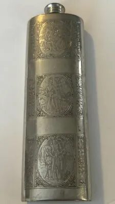 Vintage Pewter Slim Flask Made In England EPU 301 • $60