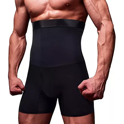 Mens High Waist Boxer Shorts Tummy Slim Body Shaper Girdle Compression Pants USA • $14.79