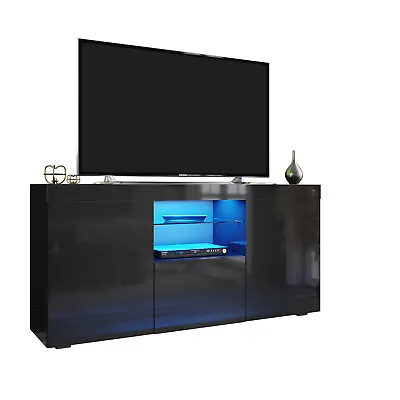 £146.76 • Buy 135cm TV Unit Cabinet Sideboard Cupboard High Gloss Doors Large Storage Space
