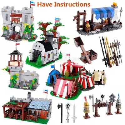 MOC Military Medieval Knight Castle Weapon Rack Catapult Blacksmith Viking Tent • $15.13