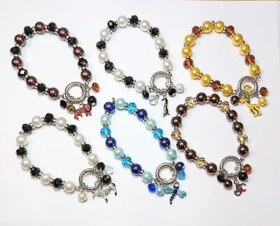 Zoo Animal Bracelets Safari Park Beaded Stretch Bracelet Colorful 6 Pcs • $19.95