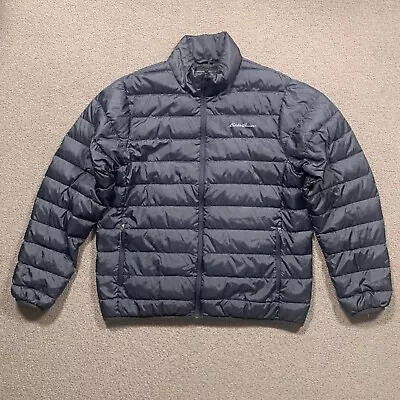 Eddie Bauer Jacket Men Large Black Goose Down Packable Puffer Outdoor Zip • $38.44