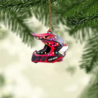 Custom  Motorcycle Helmet Christmas OrnamentMotorcycle Racing Christmas Decor • $19.99