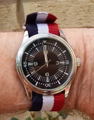 42 MM EAGLEMOSS 60s AUSTRALIAN MILITARY DIVERS WATCH. 22 MM RED/BLUE/WHITE BAND • £17.99