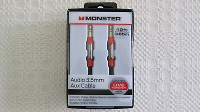 Monster 3.5mm 12ft Aux Cable With Gold Contacts For 2-channel Connection • $9