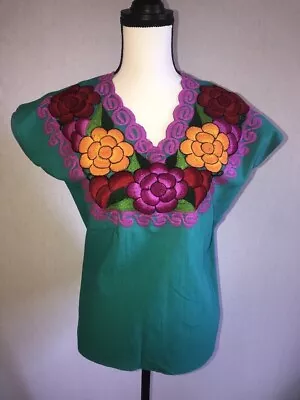 Mexican Vintage Embroidered Blouse For Women Size M • $17.99