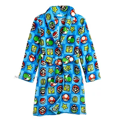 Super Mario Bros. Robe Size 4 6 8 10 Boy Pajamas Swimsuit Cover Up Bathrobe Girl • $32.95