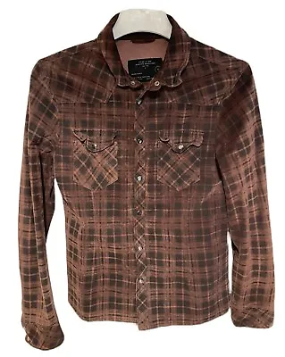 All Saints Futile Leather Plaid Suede Unique Oxblood Shirt / Jacket M Allsaints • £120