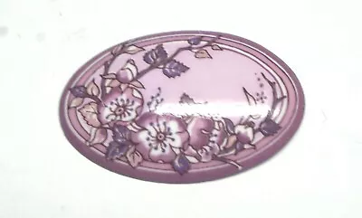1980's Michaela Frey Art Nouveau Pink Flower Enamel Pin Brooch- Minty! • $39.99