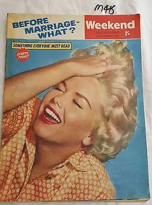 WEEKEND MAGAZINE 1960 SEP 17 Carol Blake (MARILYN MONROE Lookalike) COVER • $40