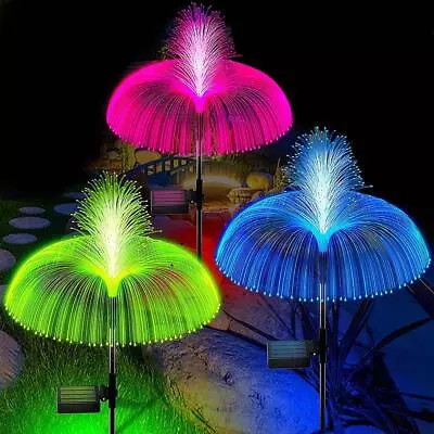 Double Layer Solar Jellyfish Lights Outdoor Garden Lawn Lamp 7Color Changing New • £5.93