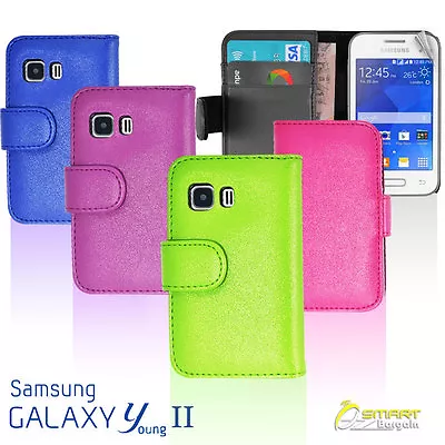 Wallet Flip Leather Case Cover For Samsung Galaxy Young Ii 2 G130 + Screen Guard • $6.99