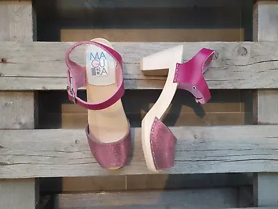Swedish Clogs Sandals Maguba Bologna Pink Stardust Mix Size US Womens 6 / EU 36 • $59