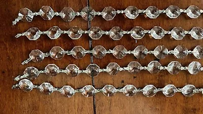 $65 • Buy Vintage Chandelier Replacement Parts Crystal Octagons 5 Strands, 36 Each = 180