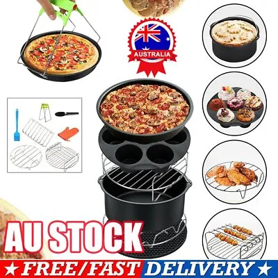 8 Inch Air Fryer Accessories Set Chips Baking Basket Rack For Phillips  WR • $62.14