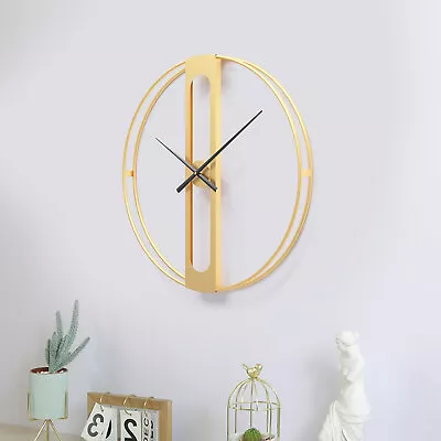 Modern Wall Clock Mid Century Living Large Metal Minimalist Gold Home Decor  • $28.50