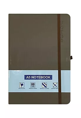 A5 Hardback Lined Notebook Ruled Notepad Diary Journal Premium Book - Brown UK • £3.99