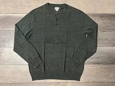 $34.99 • Buy J.Crew Cotton Silk Donegal Henley Sweater Forest Green Men's Medium New BNWT