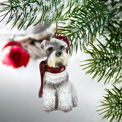 Design Toscano Miniature Schnauzer Holiday Dog Ornament Sculpture • $15.21