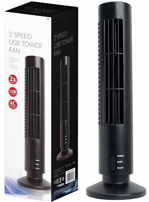 £9.99 • Buy Black USB 2 Speed Tower Desk Electric Fan Air Conditioning Cooling Office PC