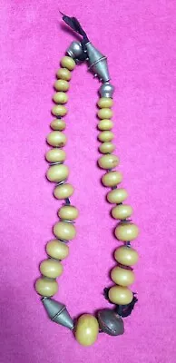 Vtg. Moroccan Berber Amber Beaded Necklace & Metal Decoration=Atlas Mountains • $74.99