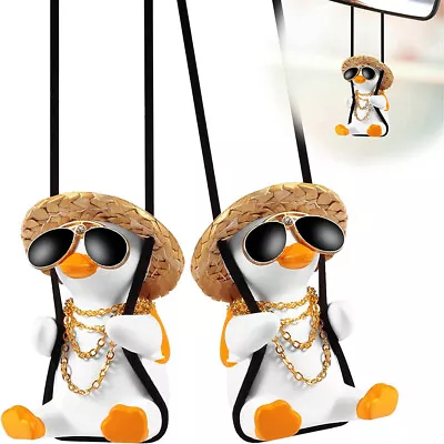 Cute Little Swing Duck Auto Rear View Mirror Pendant Car Pendant Decoration Gift • £3.90