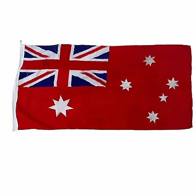 Vintage Australian Red Ensign Flag Linen Union Jack Southern Cross Stars 91 X 45 • $449.99