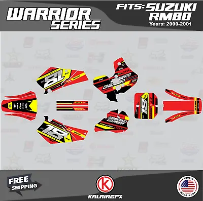 Graphics Decal Kit For Suzuki RM80 (2000-2001) RM80 Warrior Series - Red • $98.99