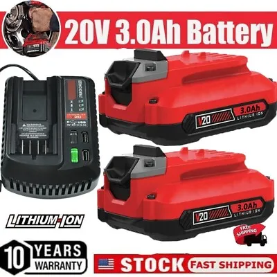Battery / Charger For Craftsman V20 20 Volt MAX Lithium CMCB204 CMCB202 CMCB201 • $17