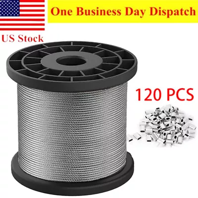 1/16 Wire Rope Stainless Steel Aircraft Cable Wire Cable 328FT Strand Core 7x7 • $30