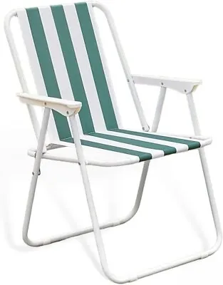 Garden Patio Folding Spring Deck Chair Camping Beach Picnic Fishing Outdoor Seat • £12.99