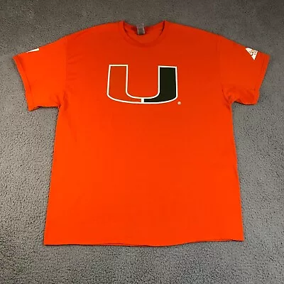 Miami Hurricanes Shirt Mens Extra Large Orange Gildan Football NCAA Logo Tee • $13.95