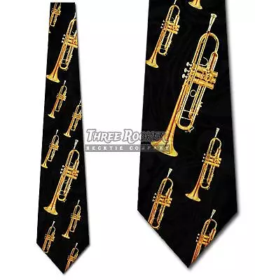 Trumpet Ties Musician Necktie Mens Brass Music Instrument Neck Tie NWT • $12